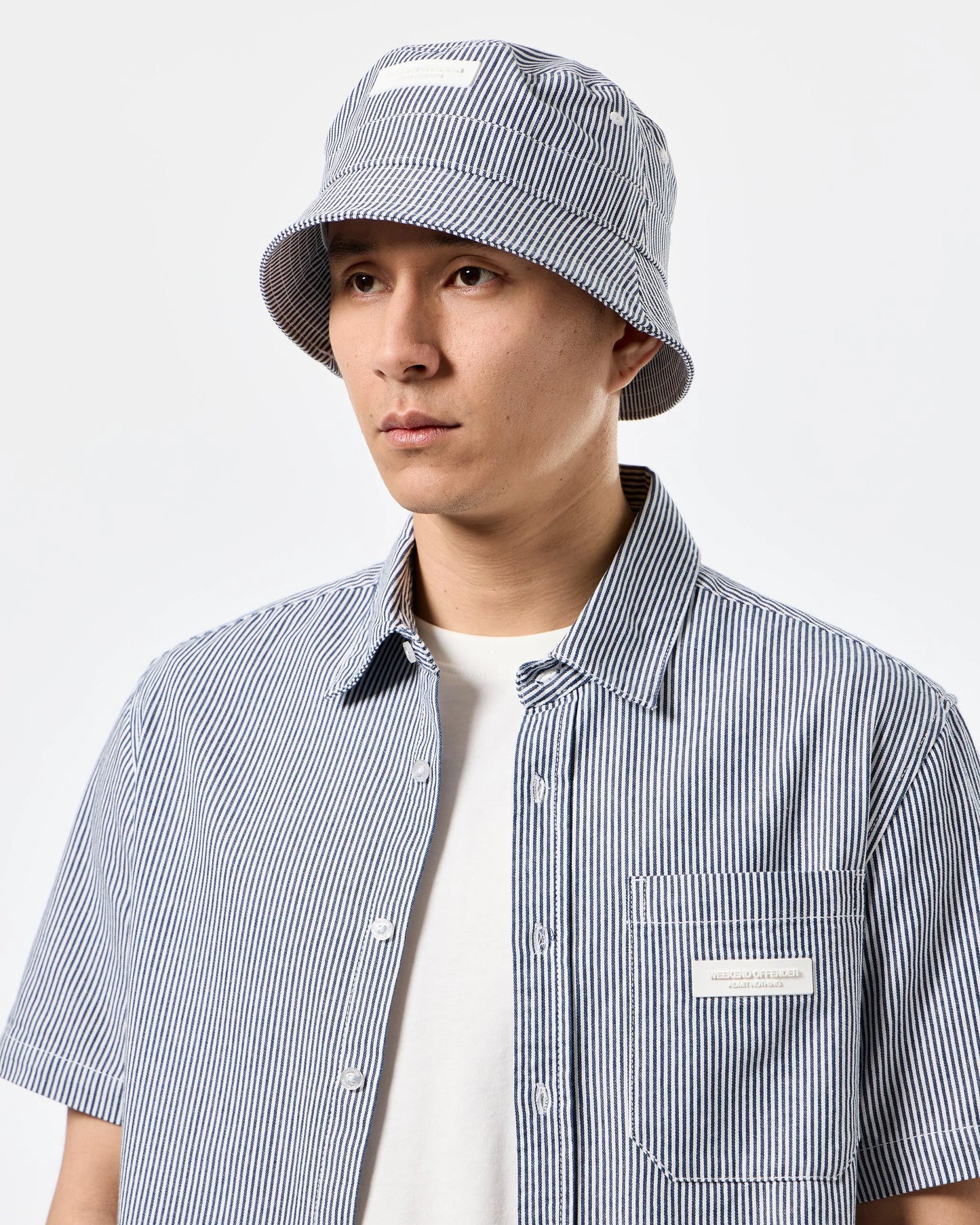 Weekend Offender Navas Bucket Hat Ticking Stripe