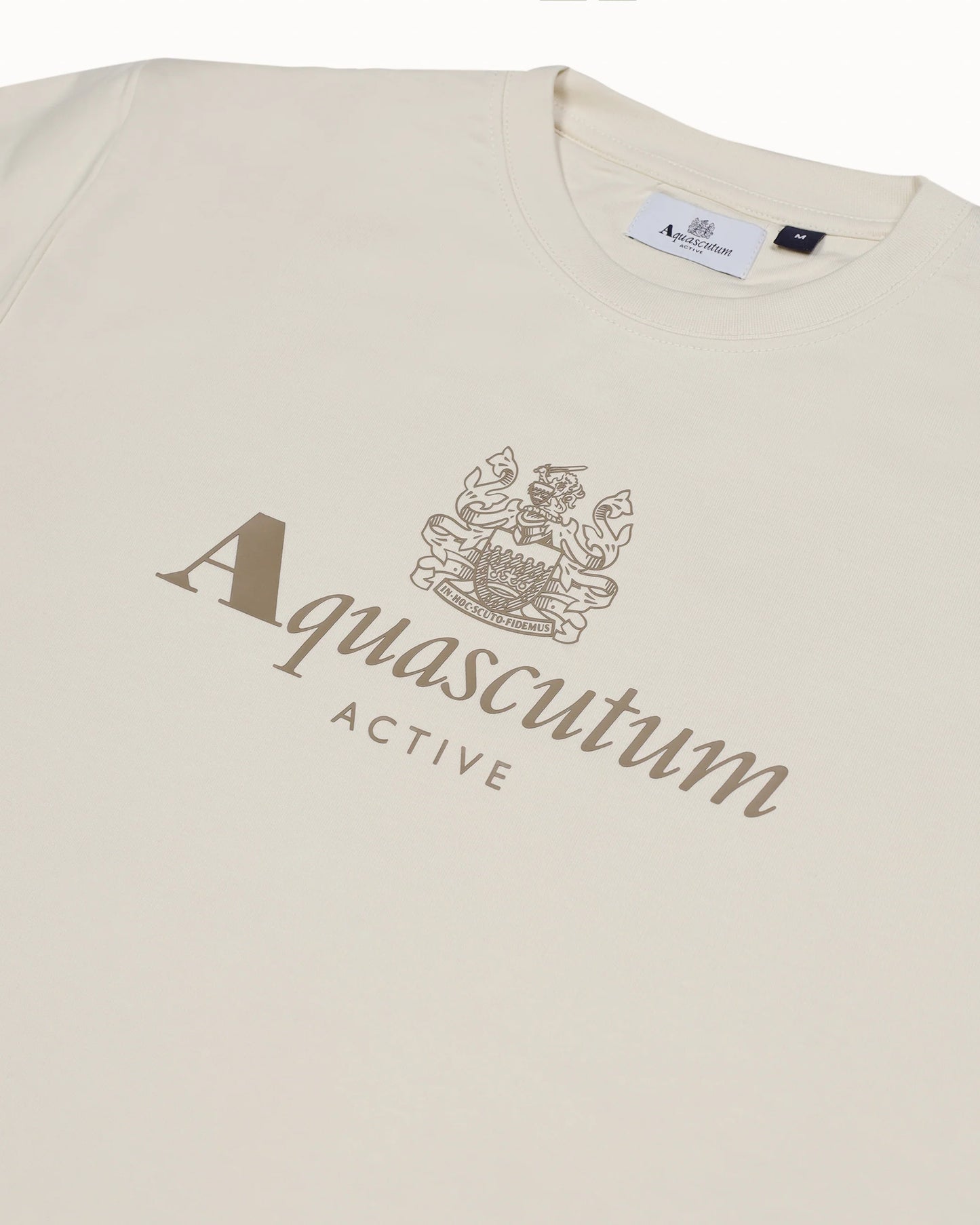 AQUASCUTUM BIG LOGO CREWNECK OLD WHITE