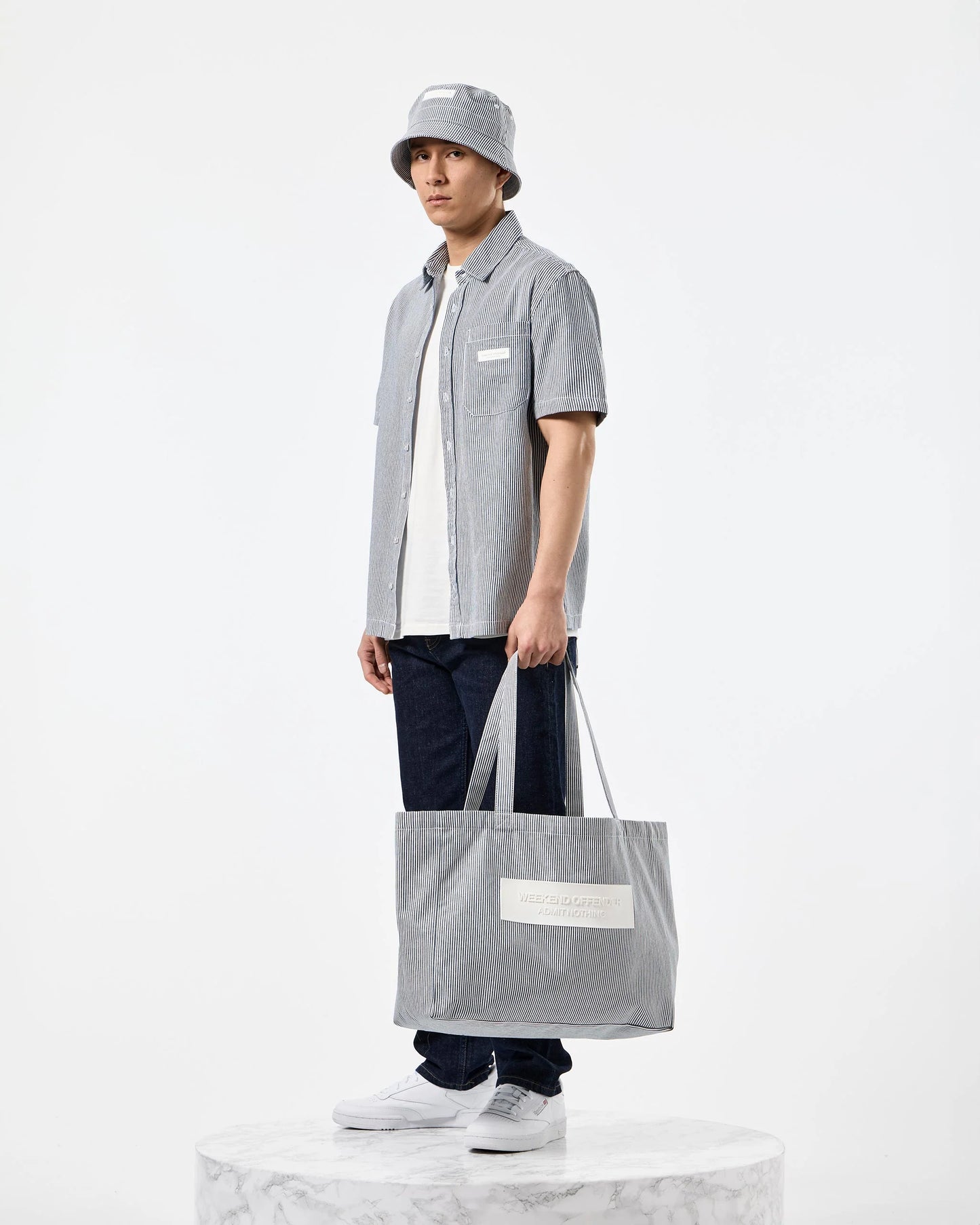 Weekend Offender La Mina Tote Bag Ticking Stripe