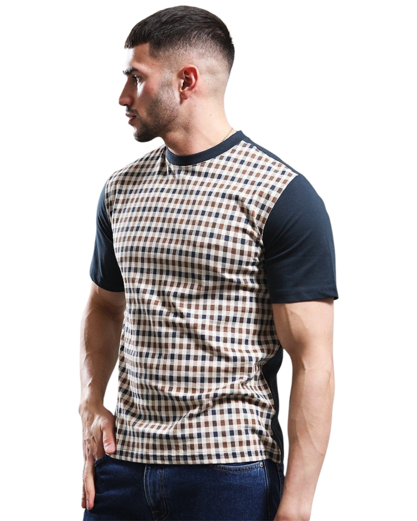 AQUASCUTUM ICONIC FRONT T-SHIRT NAVY