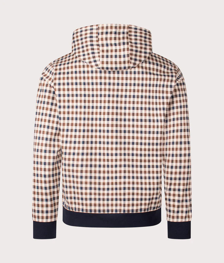 AQUASCUTUM ICONIC FULL ZIP HOODIE CLUB CHECK