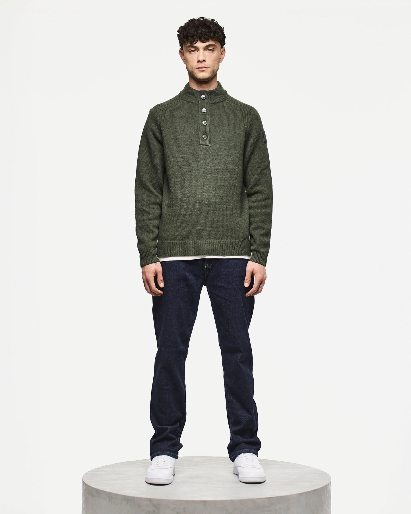 Weekend Offender Castillos Wool Jumper Black Forest Green