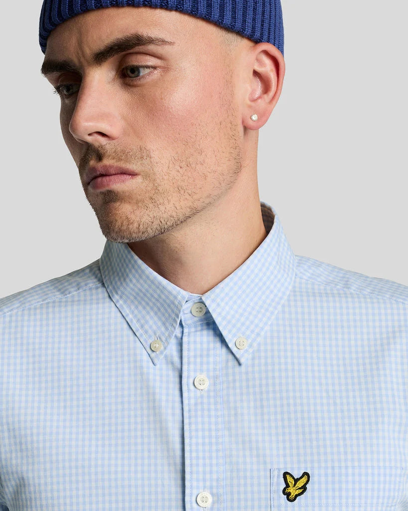 Lyle and Scott Gingham Light Blue/White
