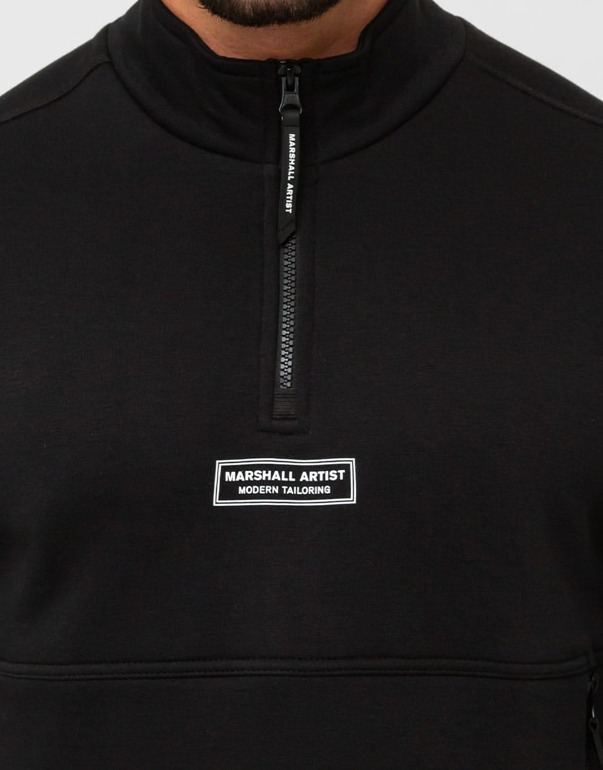 MARSHALL ARTIST SIREN 1/4 ZIP SWEAT BLACK