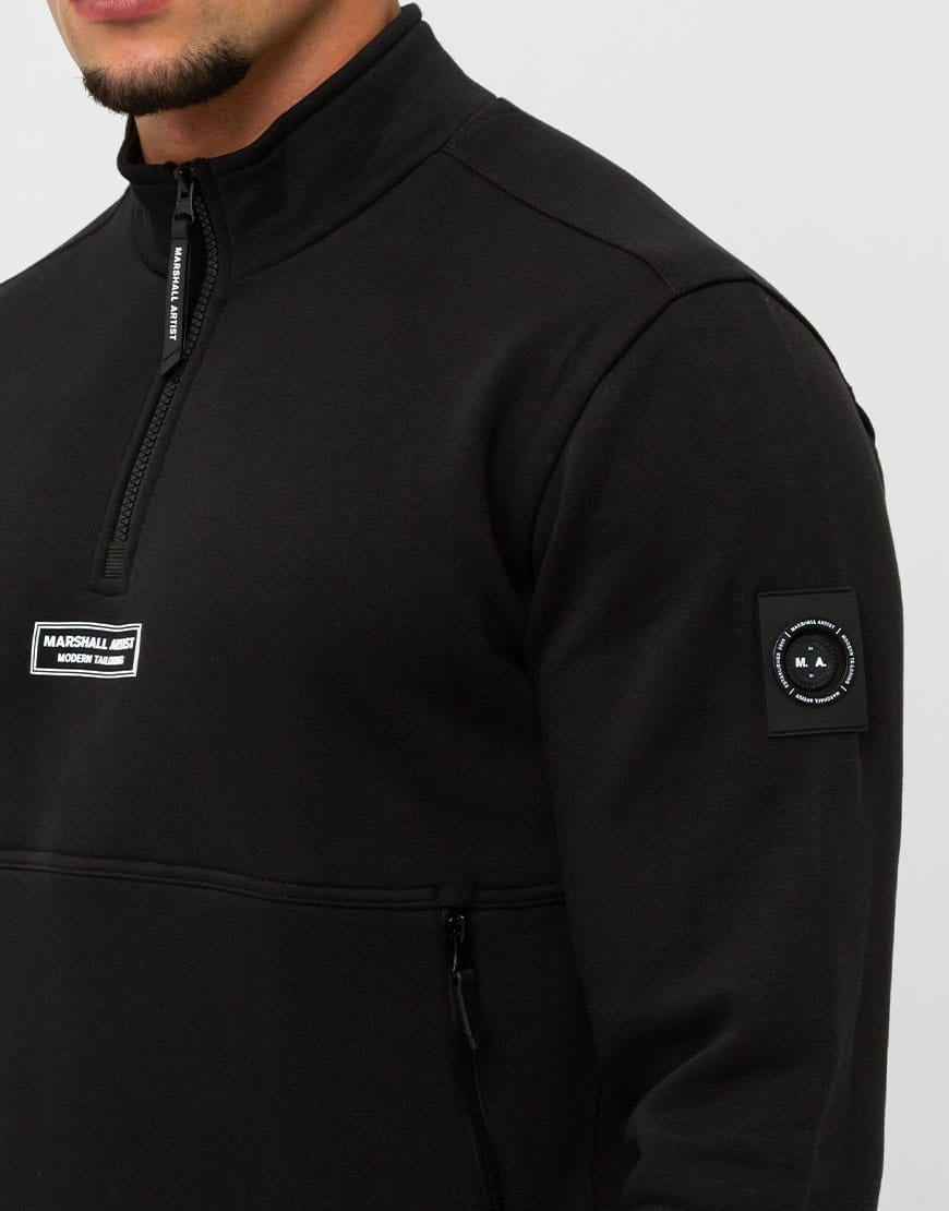 MARSHALL ARTIST SIREN 1/4 ZIP SWEAT BLACK