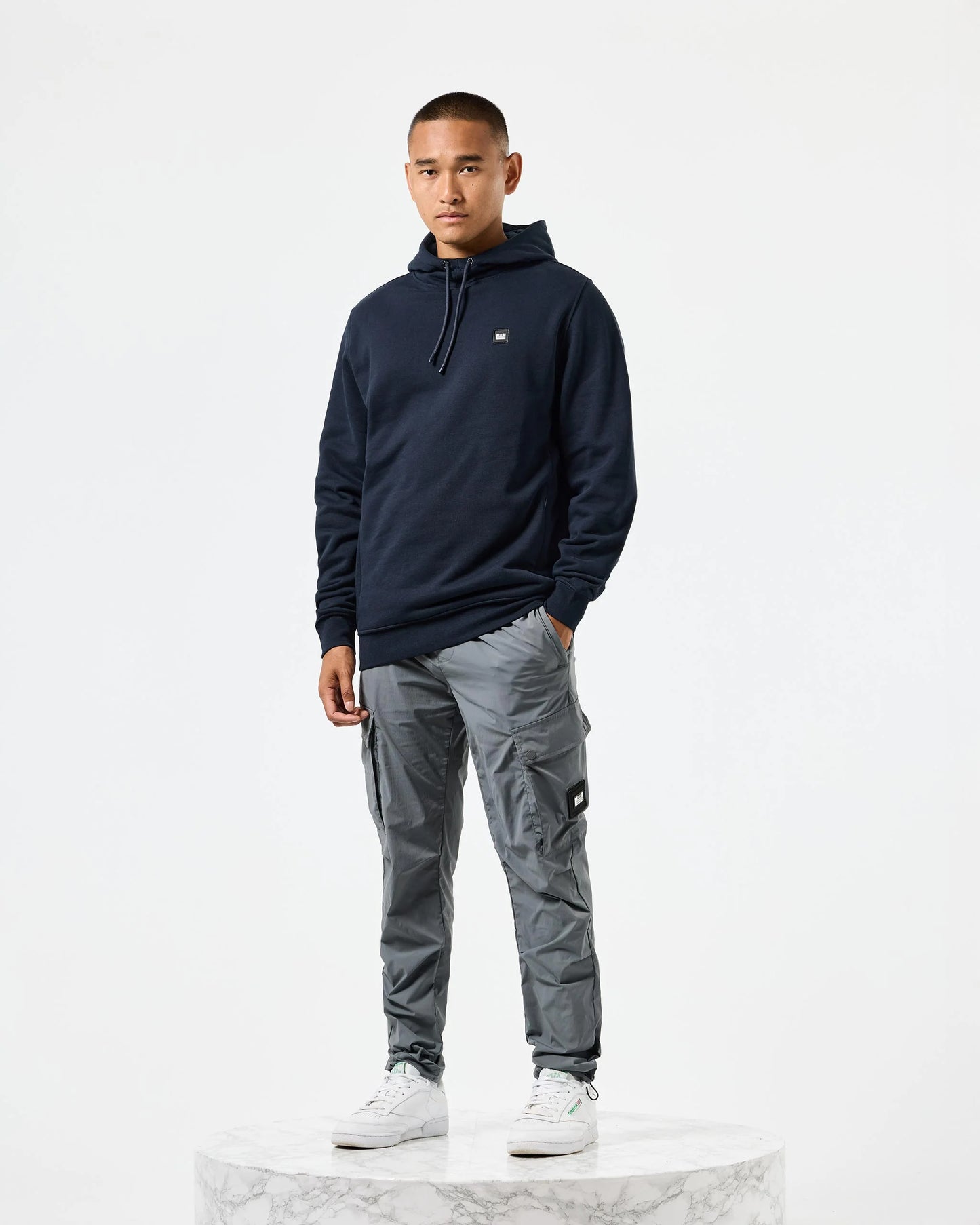 Weekend Offender Ribbe Hoodie Navy