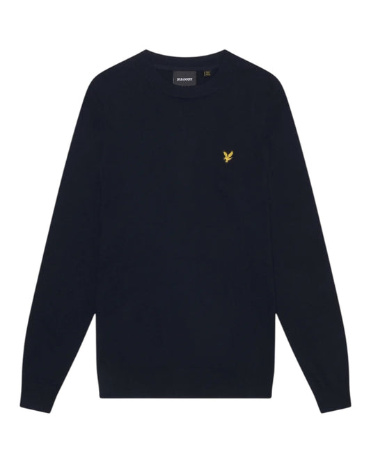 Lyle and Scott Cotton Merino CR Neck Jump Dark Navy