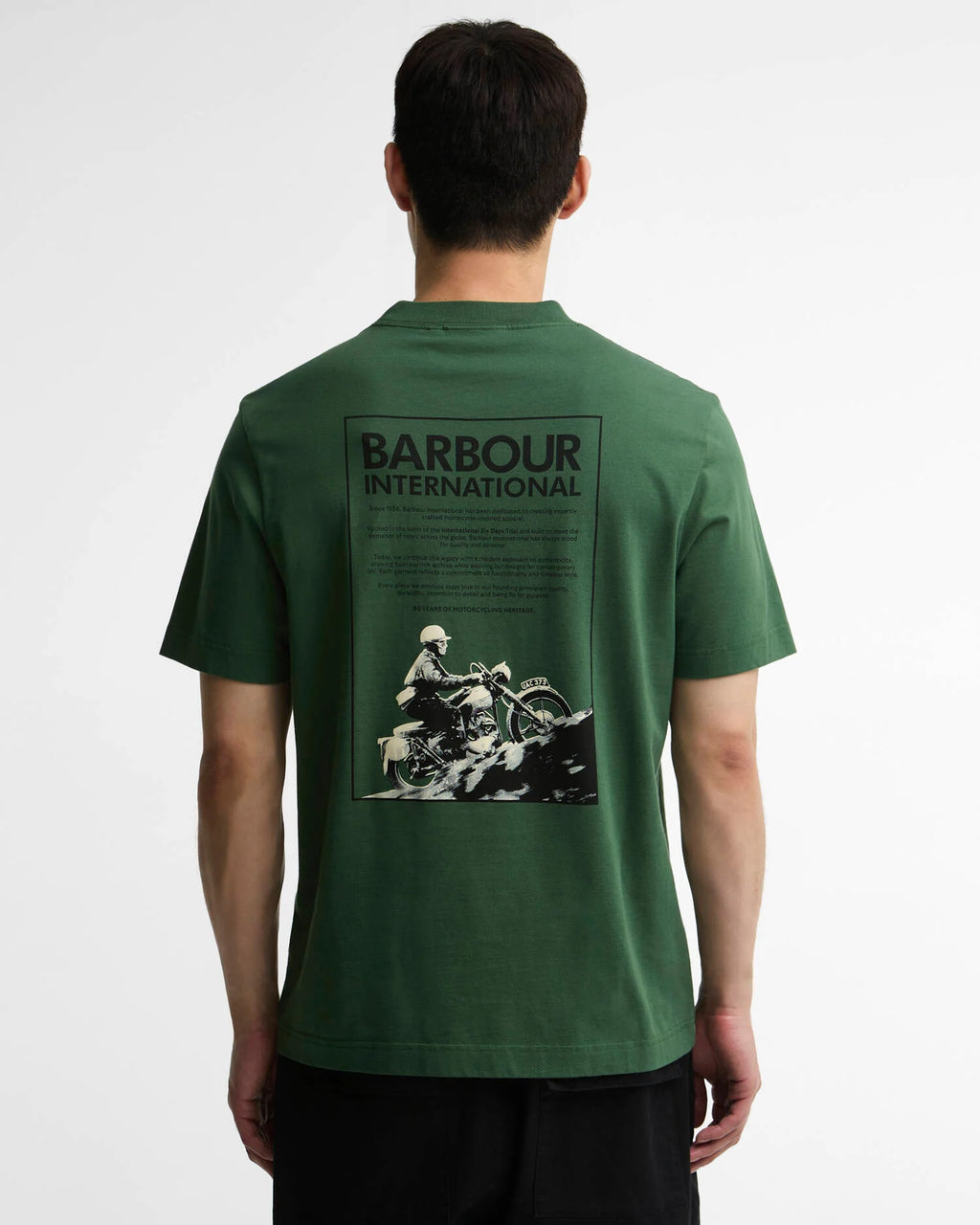 Barbour International 90th graphic t-shirt green