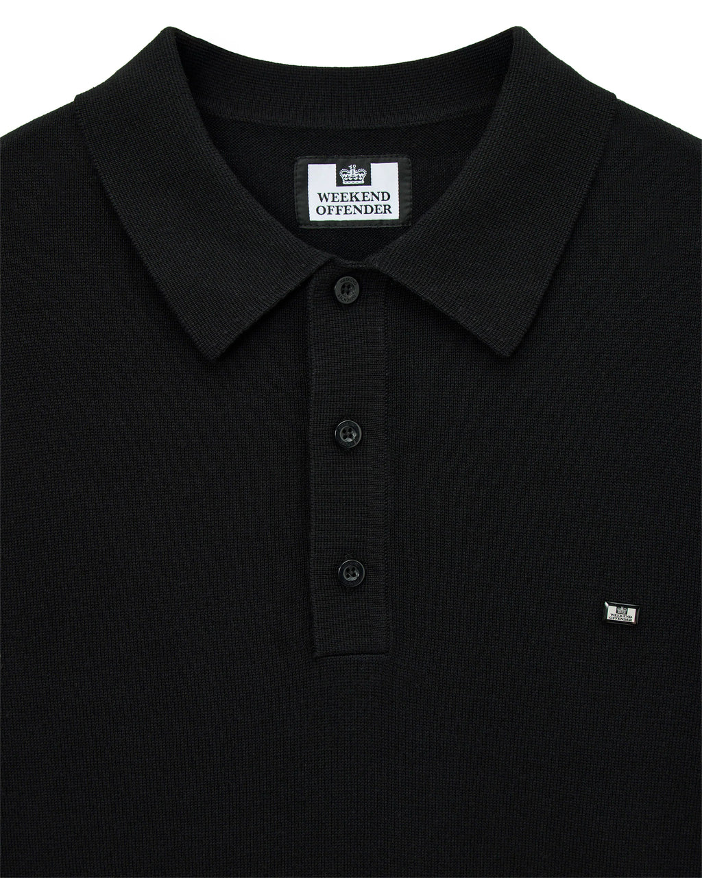 Weekend Offender McNamara long sleeve polo black