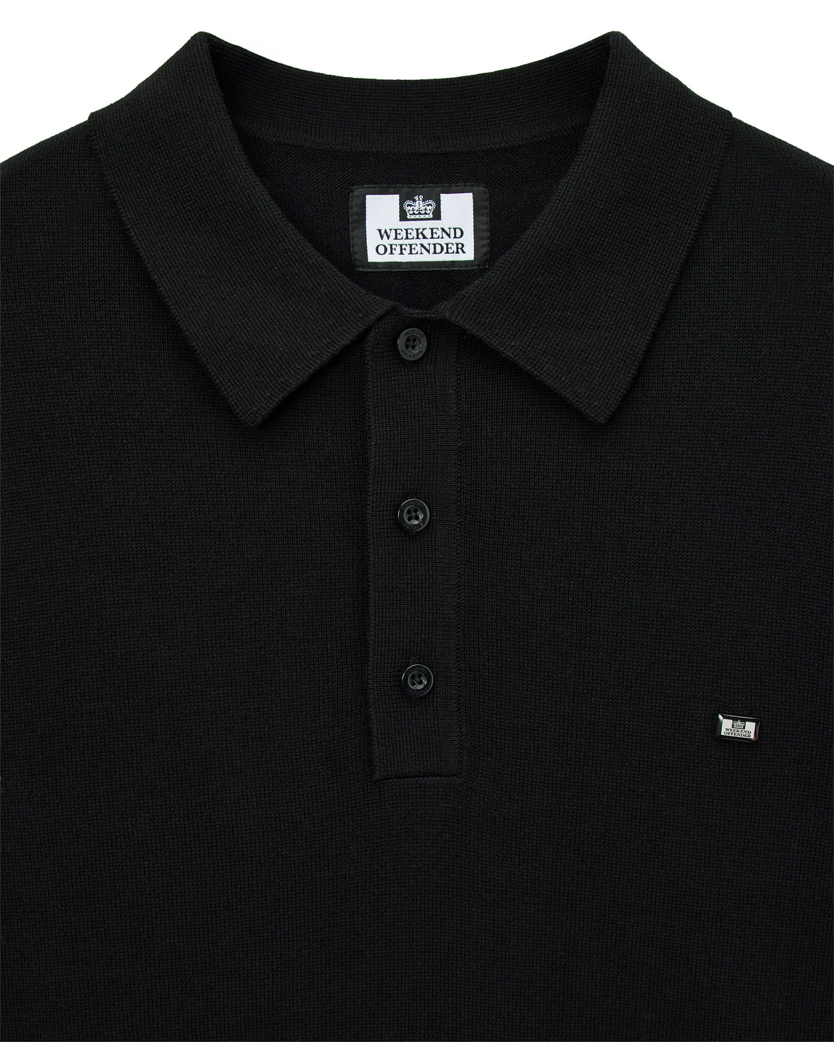 Weekend Offender McNamara long sleeve polo black