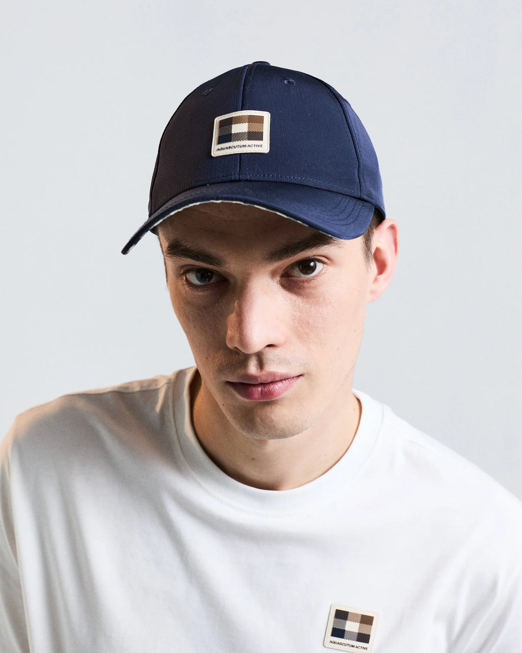 Aquascutum Lamina badge baseball cap navy