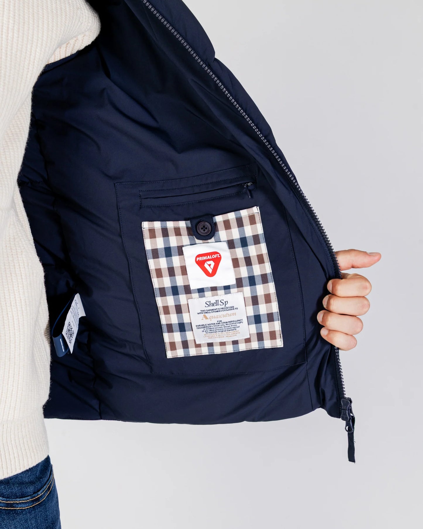 Aquascutum SP Hooded Puffer Navy