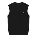 Lyle and Scott cotton crew neck knitted vest jet black