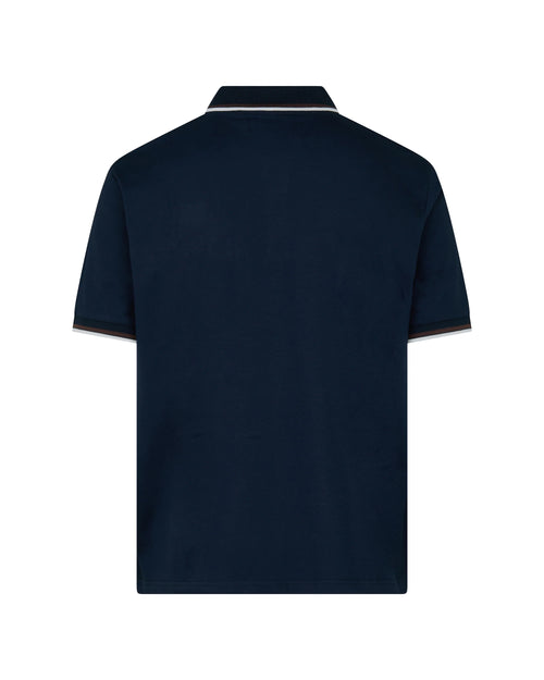 Aquascutum Stretch piquet stripes polo navy