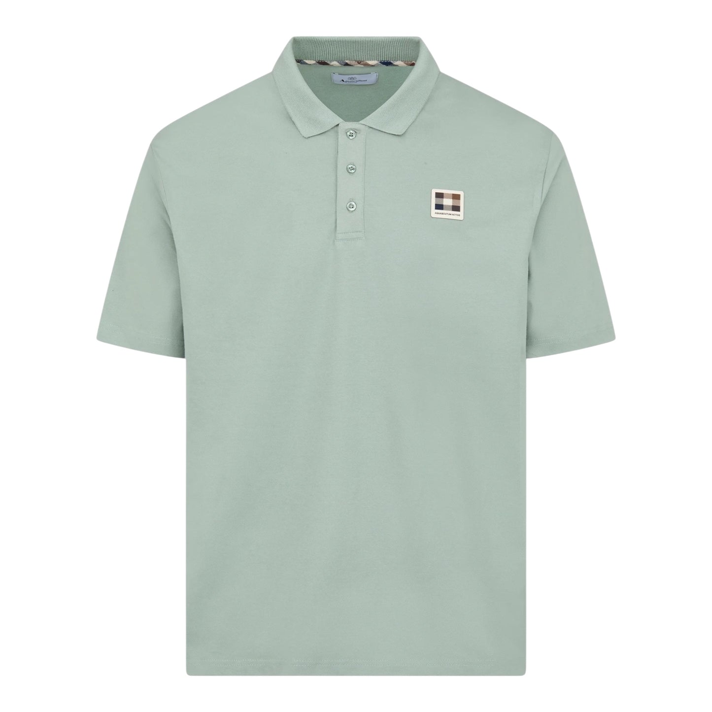 Aquascutum Stretch piquet badge polo salvia
