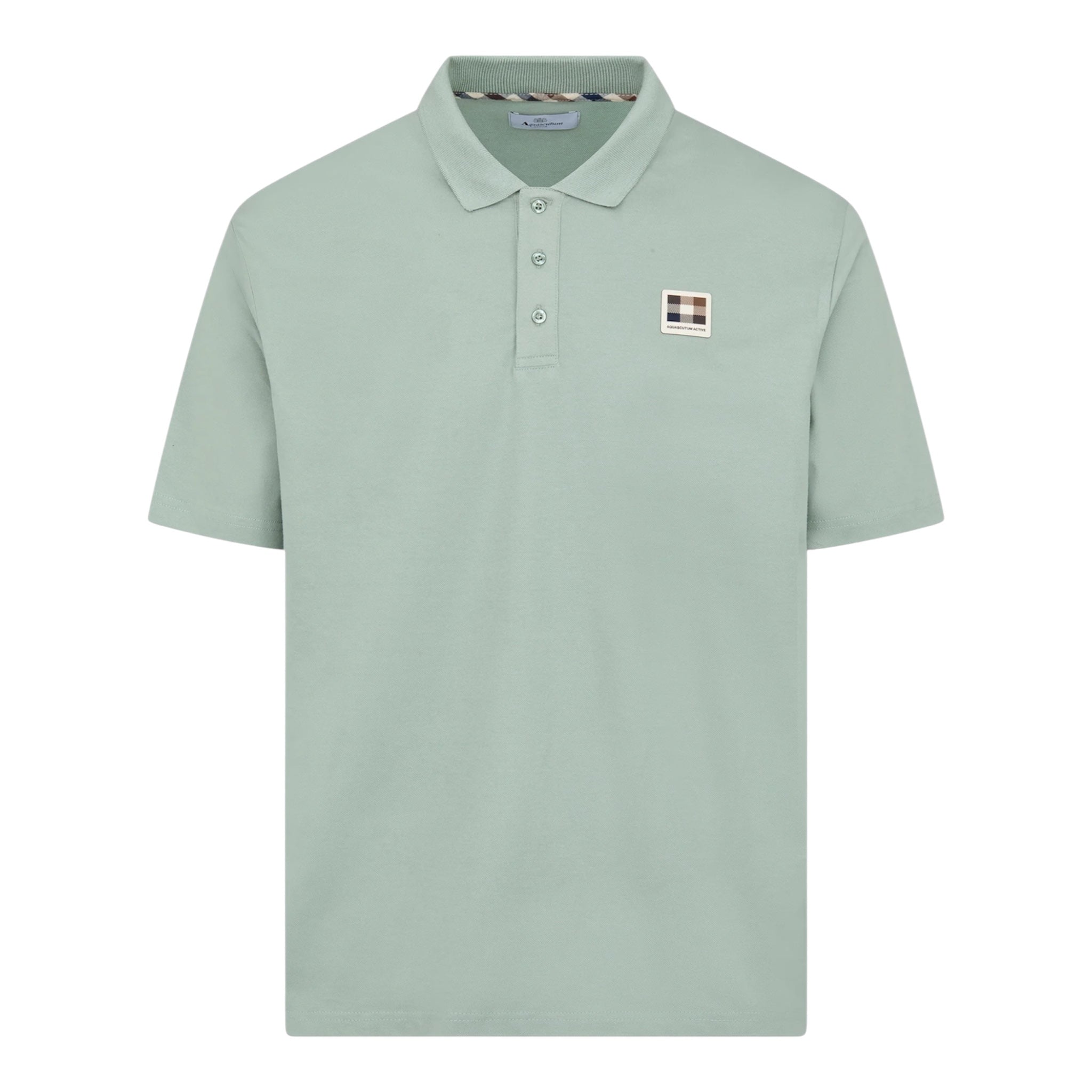 Aquascutum Stretch piquet badge polo salvia