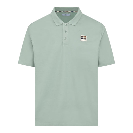 Aquascutum Stretch piquet badge polo salvia