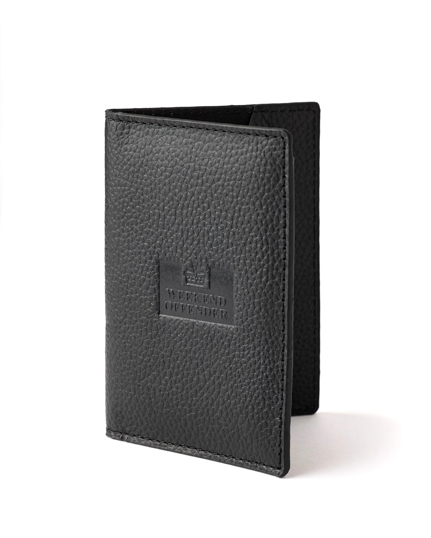 Weekend Offender Leather Passport Holder With Gift Box Black
