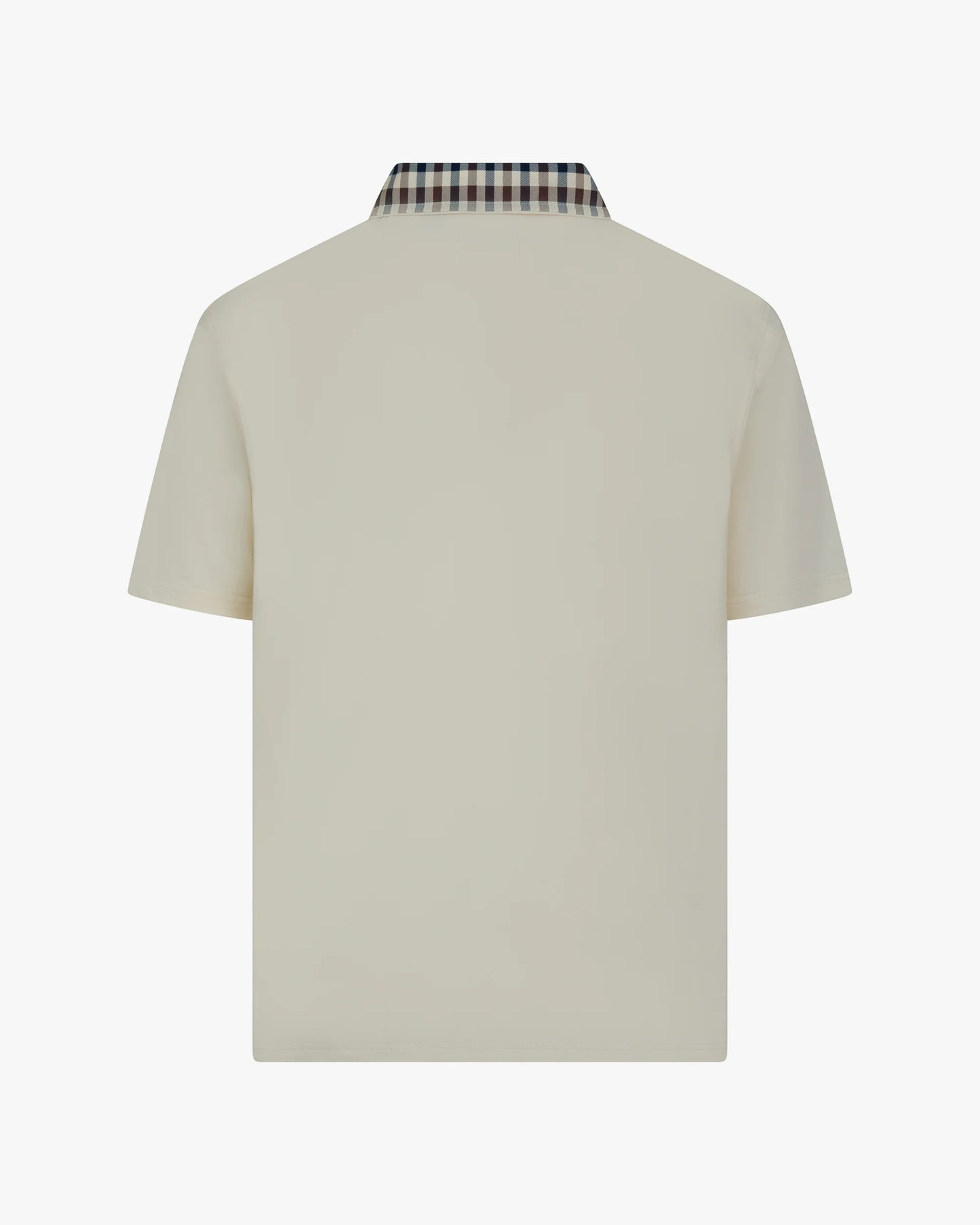 Aquascutum Club check collar polo white