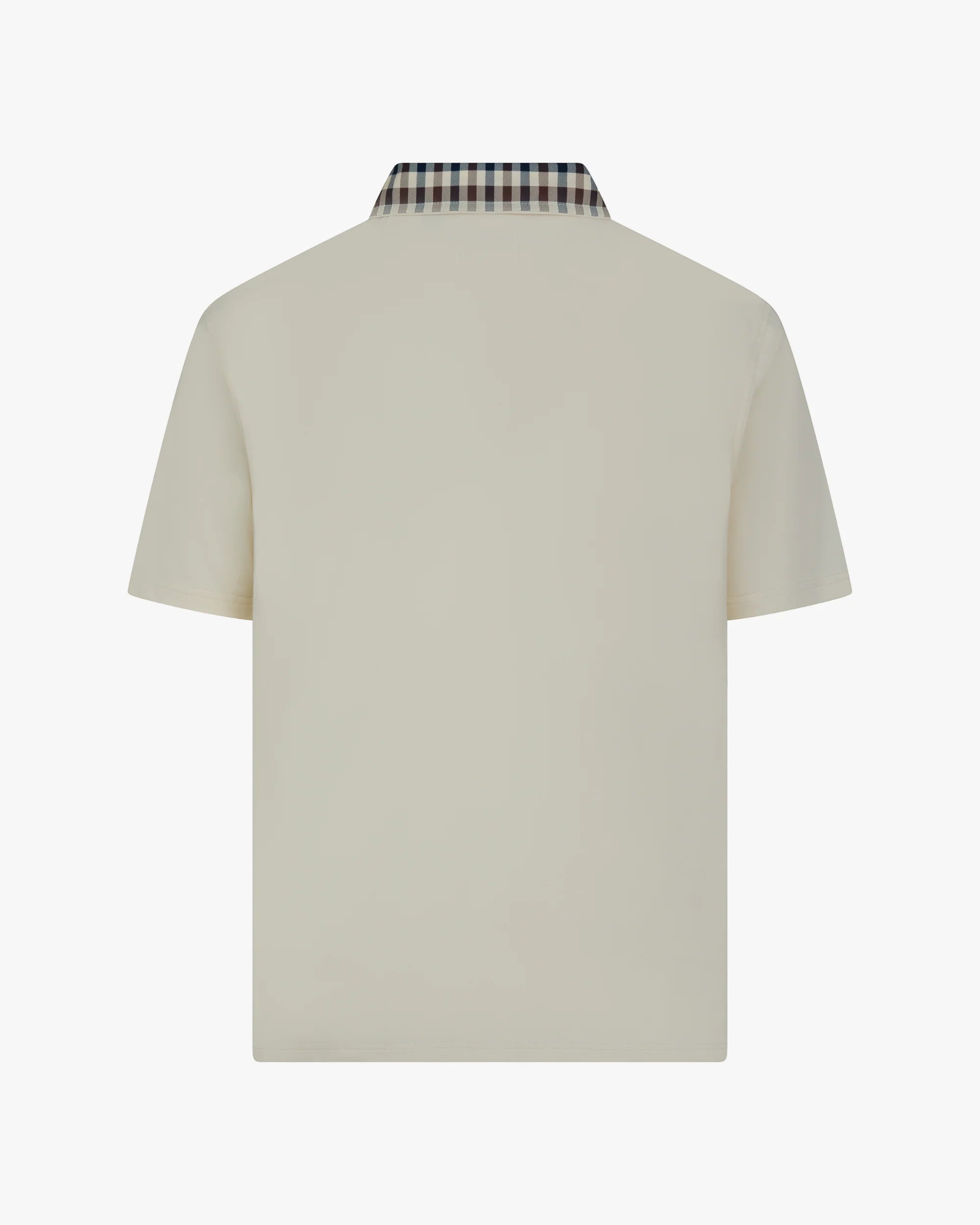 Aquascutum Club check collar polo white