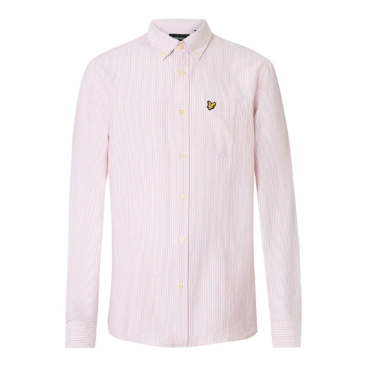 Lyle and Scott Stripe oxford pink/ white