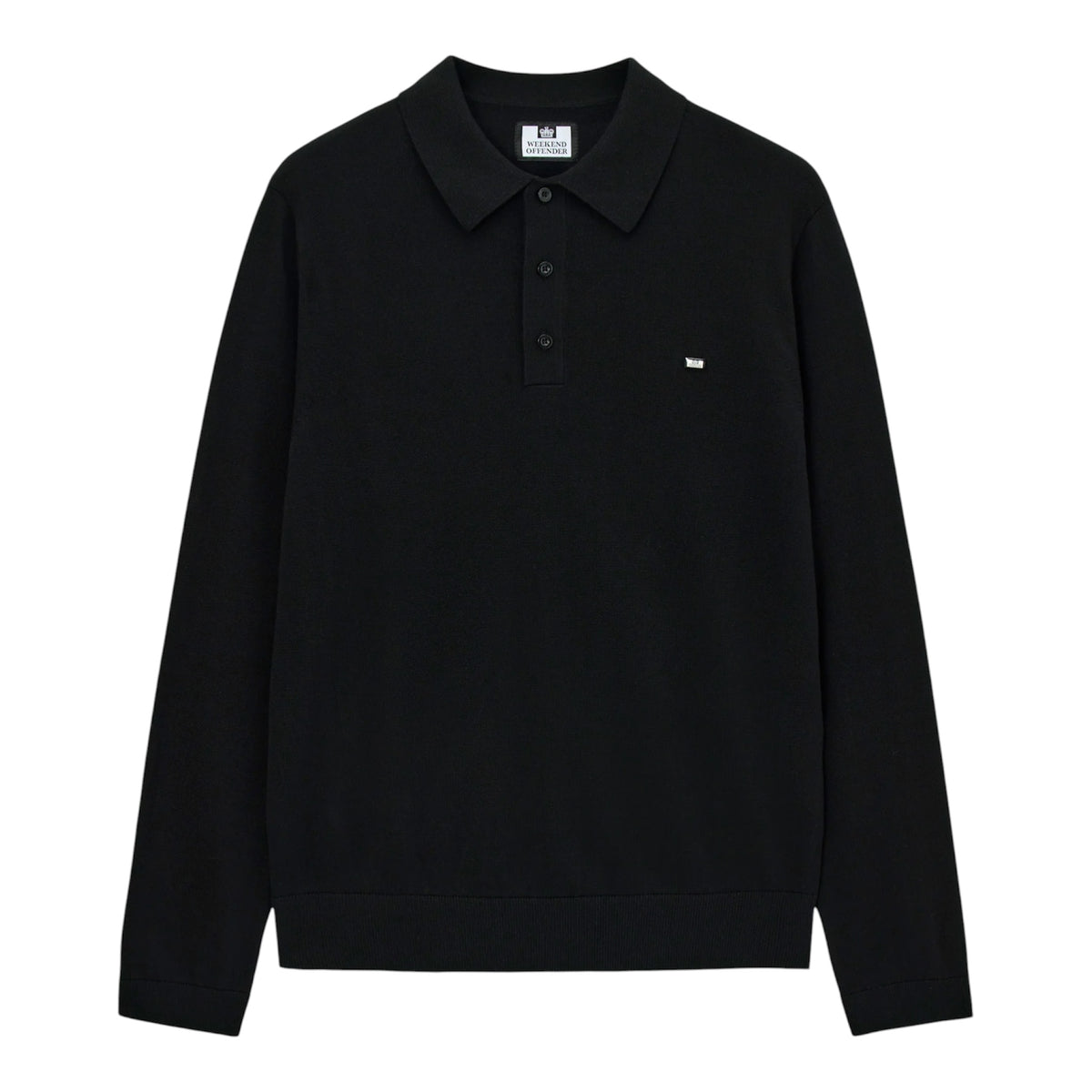 Weekend Offender McNamara long sleeve polo black