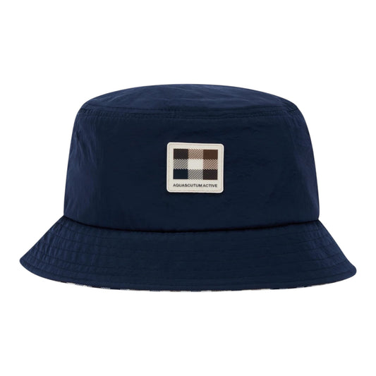 Aquascutum Lamina badge bucket cap navy