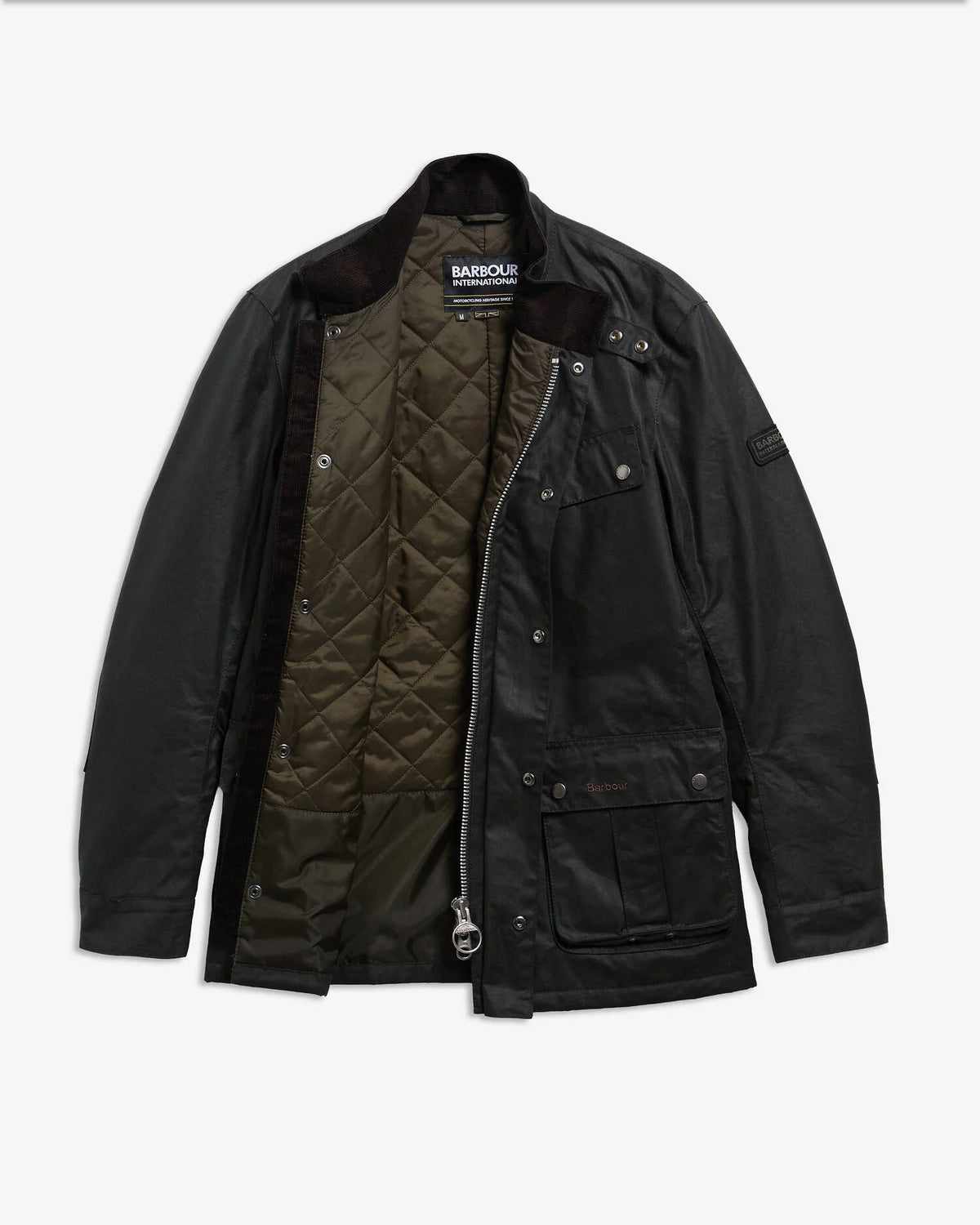 Barbour International Duke wax jacket sage