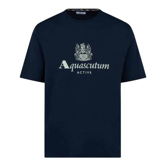 Aquascutum Big logo t-shirt navy