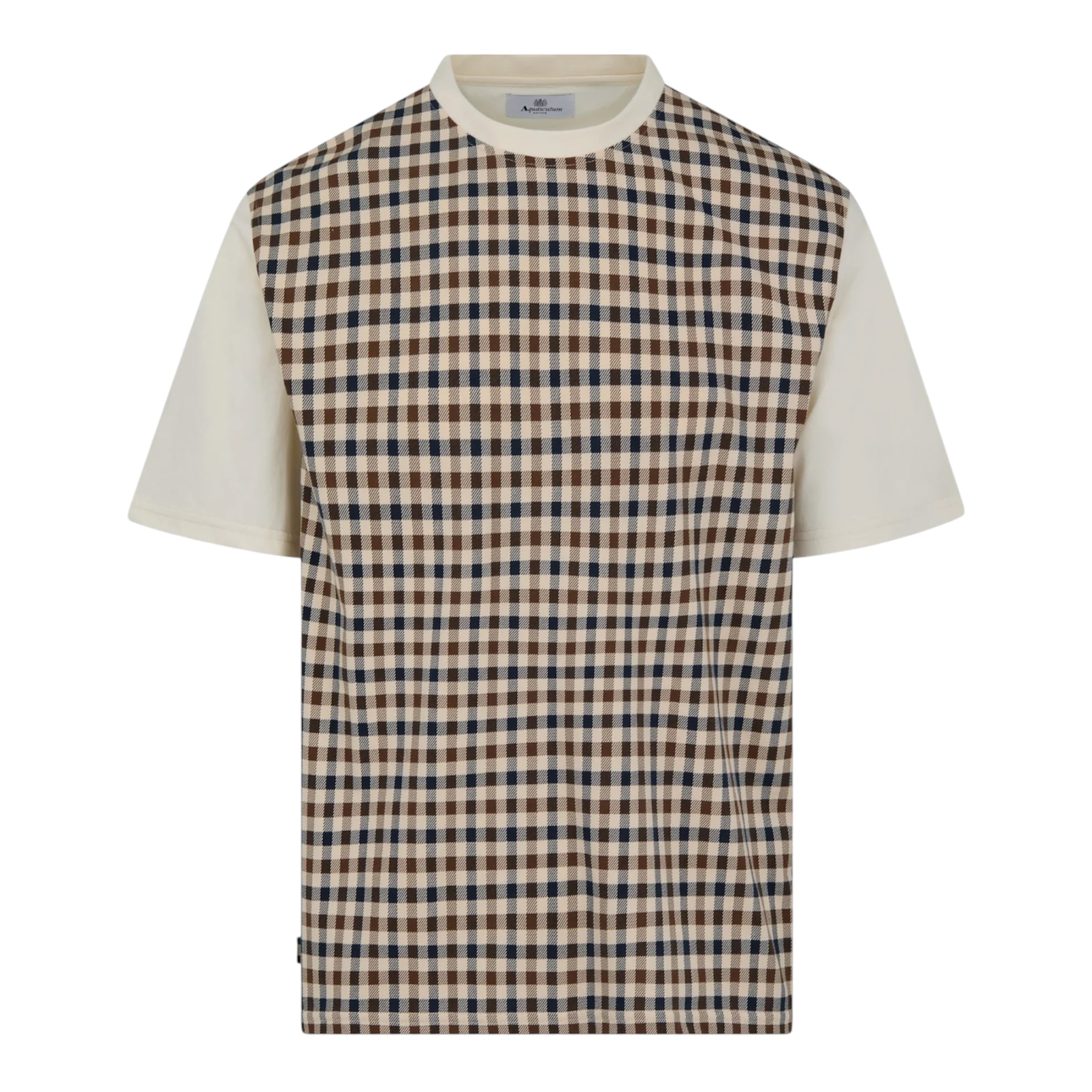 Aquascutum Body club check t-shirt old white