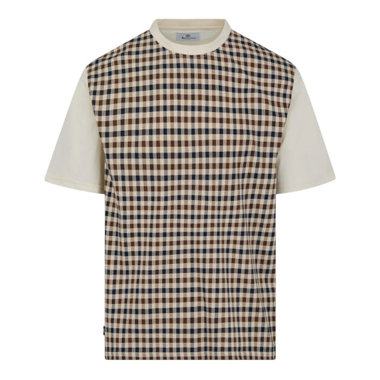 Aquascutum Body club check t-shirt old white