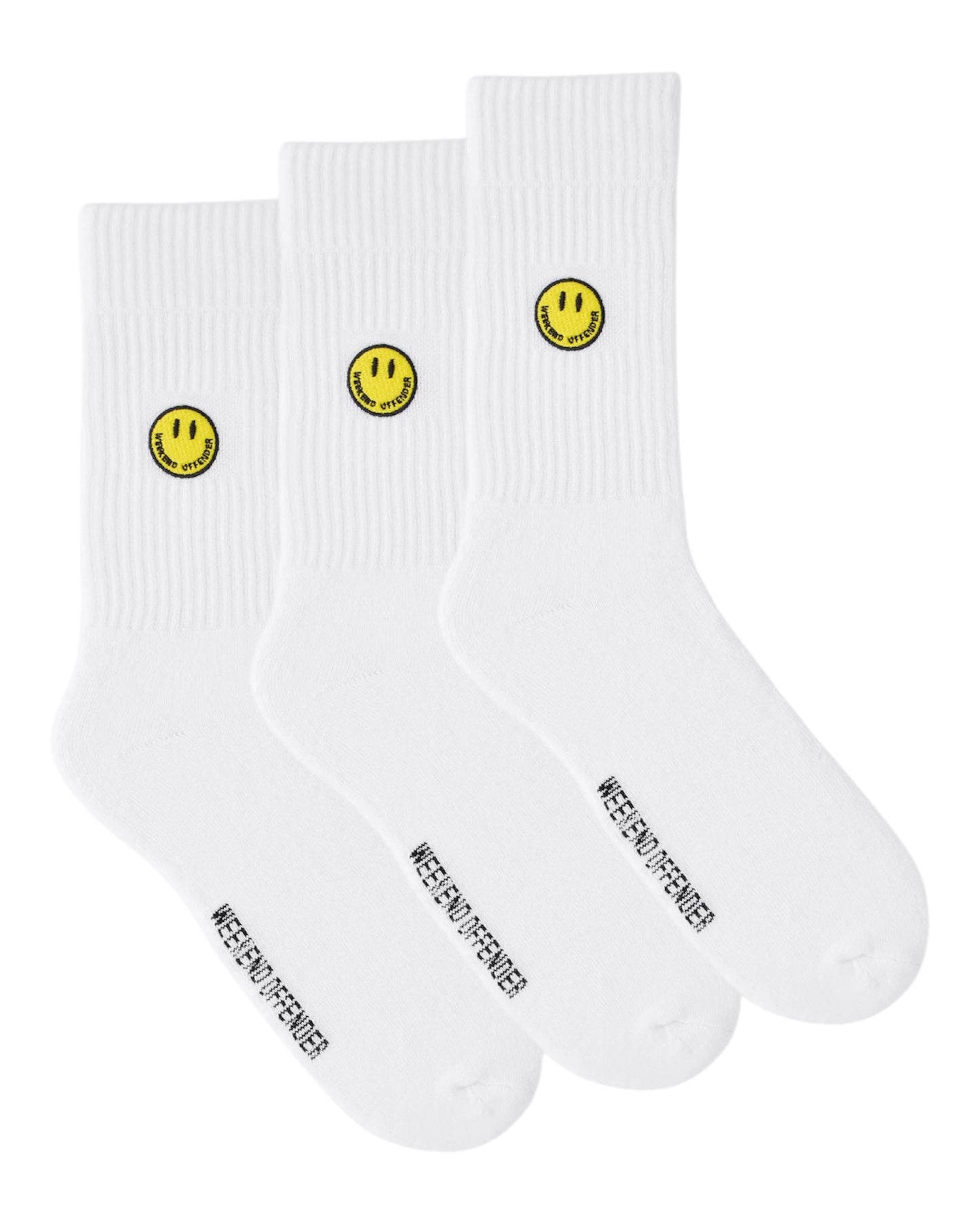 Weekend Offender Smiley Sports Socks White