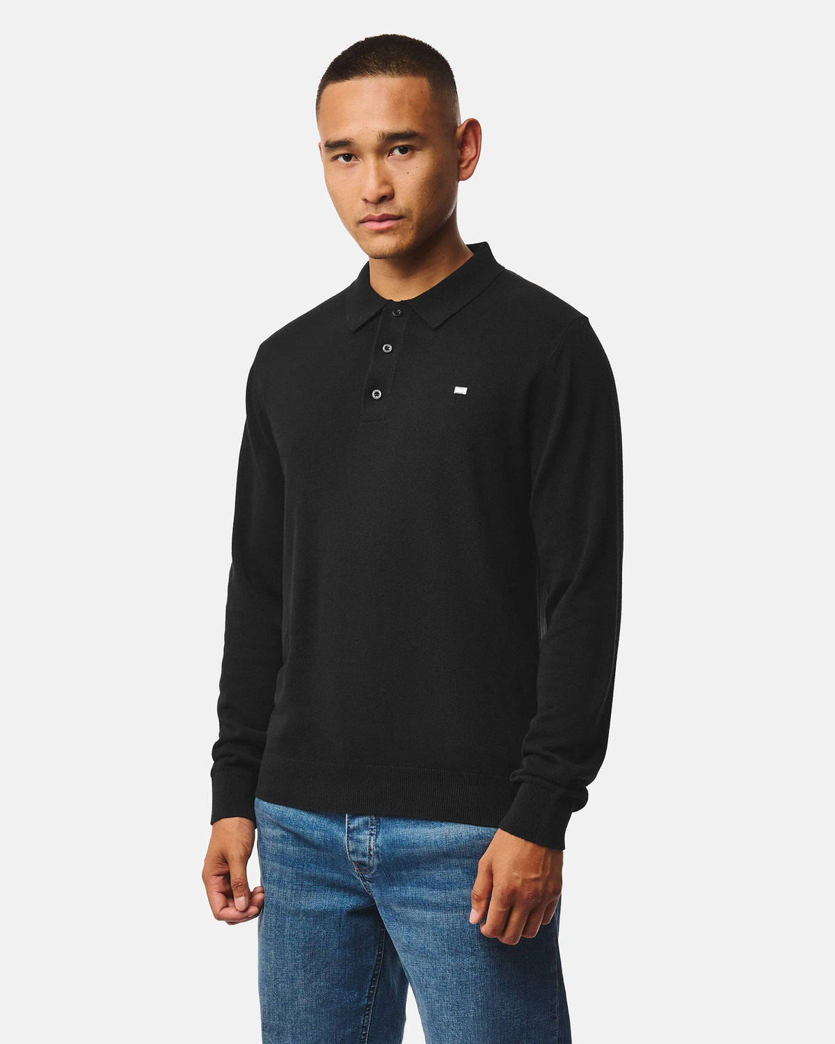 Weekend Offender McNamara long sleeve polo black