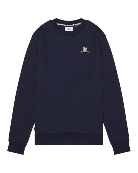 Aquascutum Small Logo Crewneck Navy