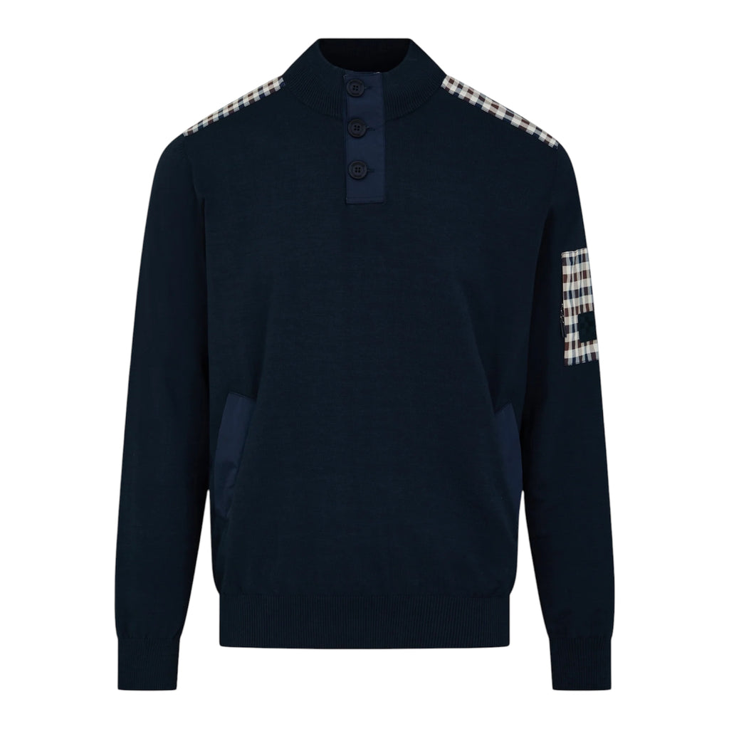 Aquascutum Lamina pocket mock neck navy