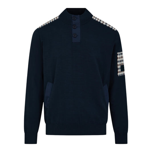 Aquascutum Lamina pocket mock neck navy