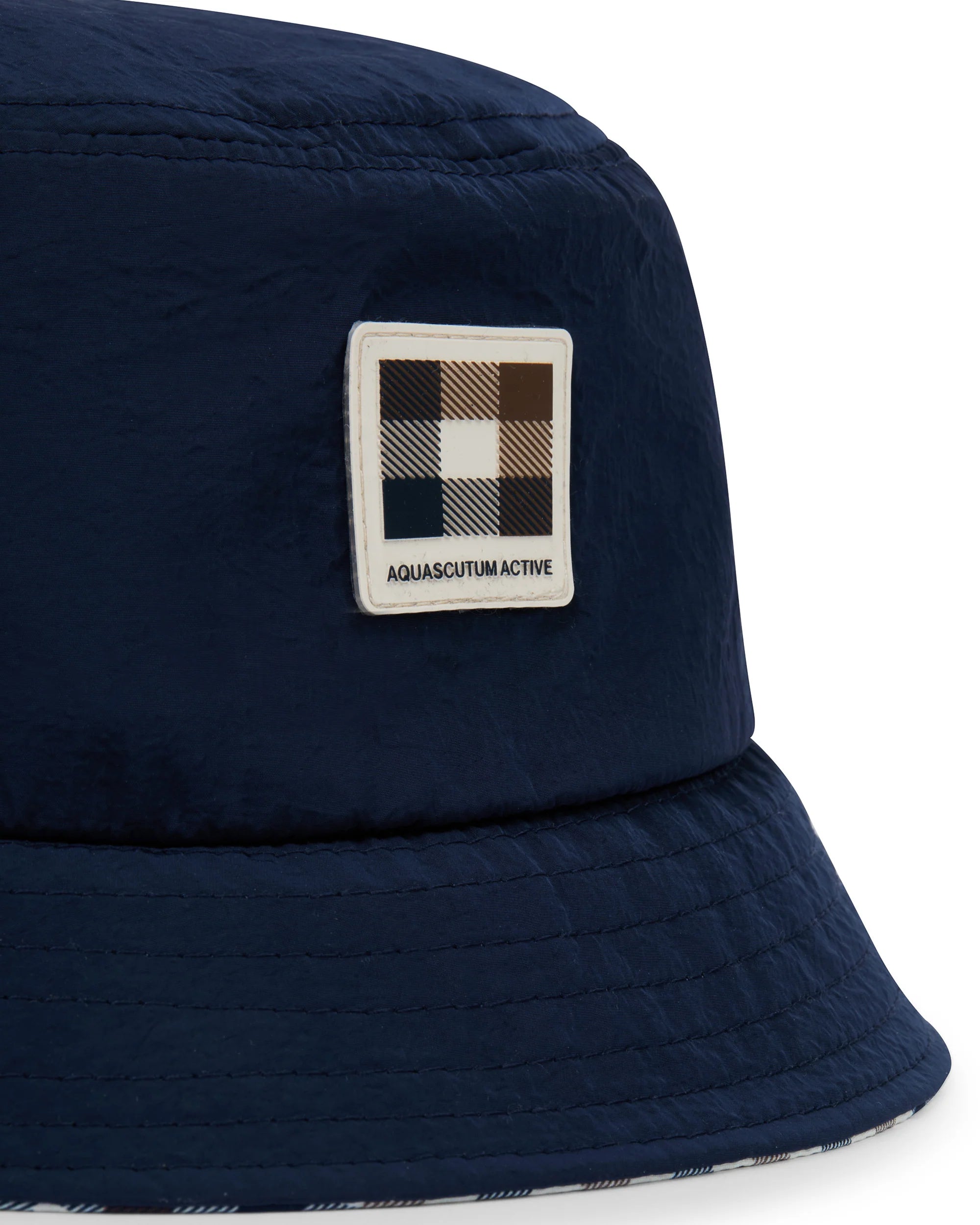 Aquascutum Lamina badge bucket cap navy