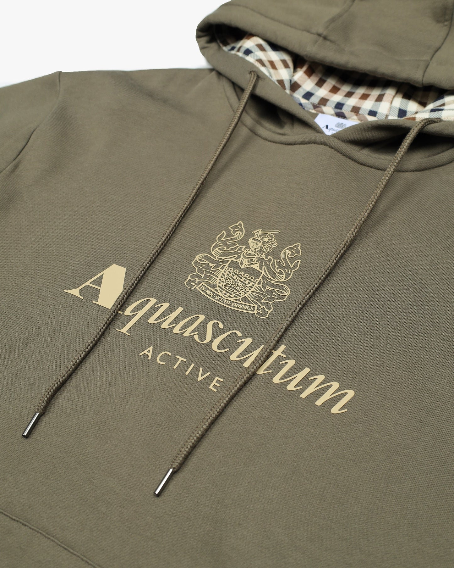 Aquascutum Big Logo Hoodie Army Green