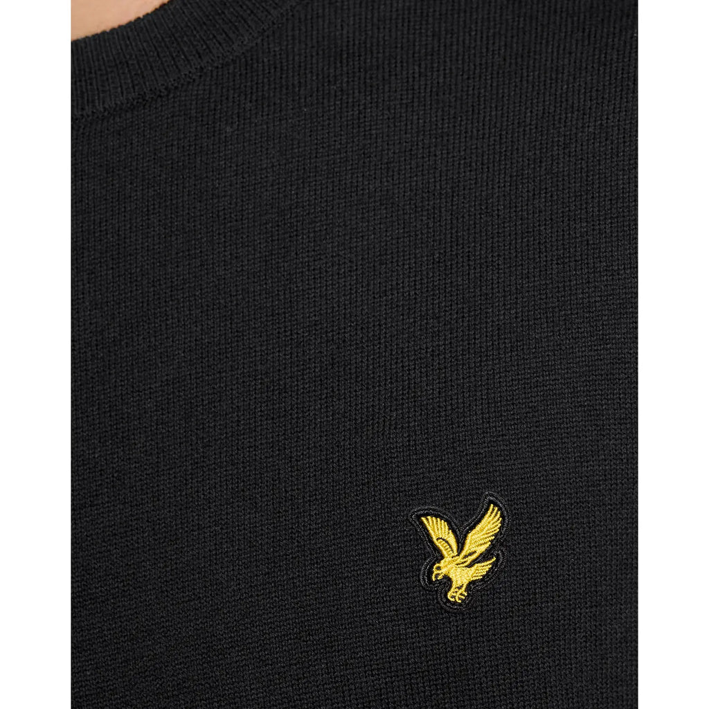 Lyle and Scott cotton crew neck knitted vest jet black