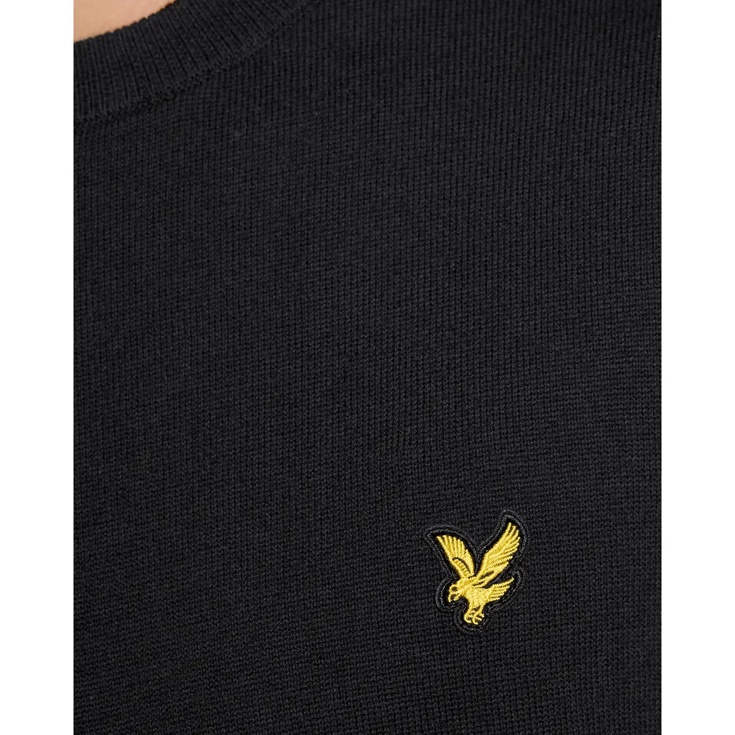 Lyle and Scott cotton crew neck knitted vest jet black