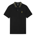 Lyle and Scott Tartan collar polo black