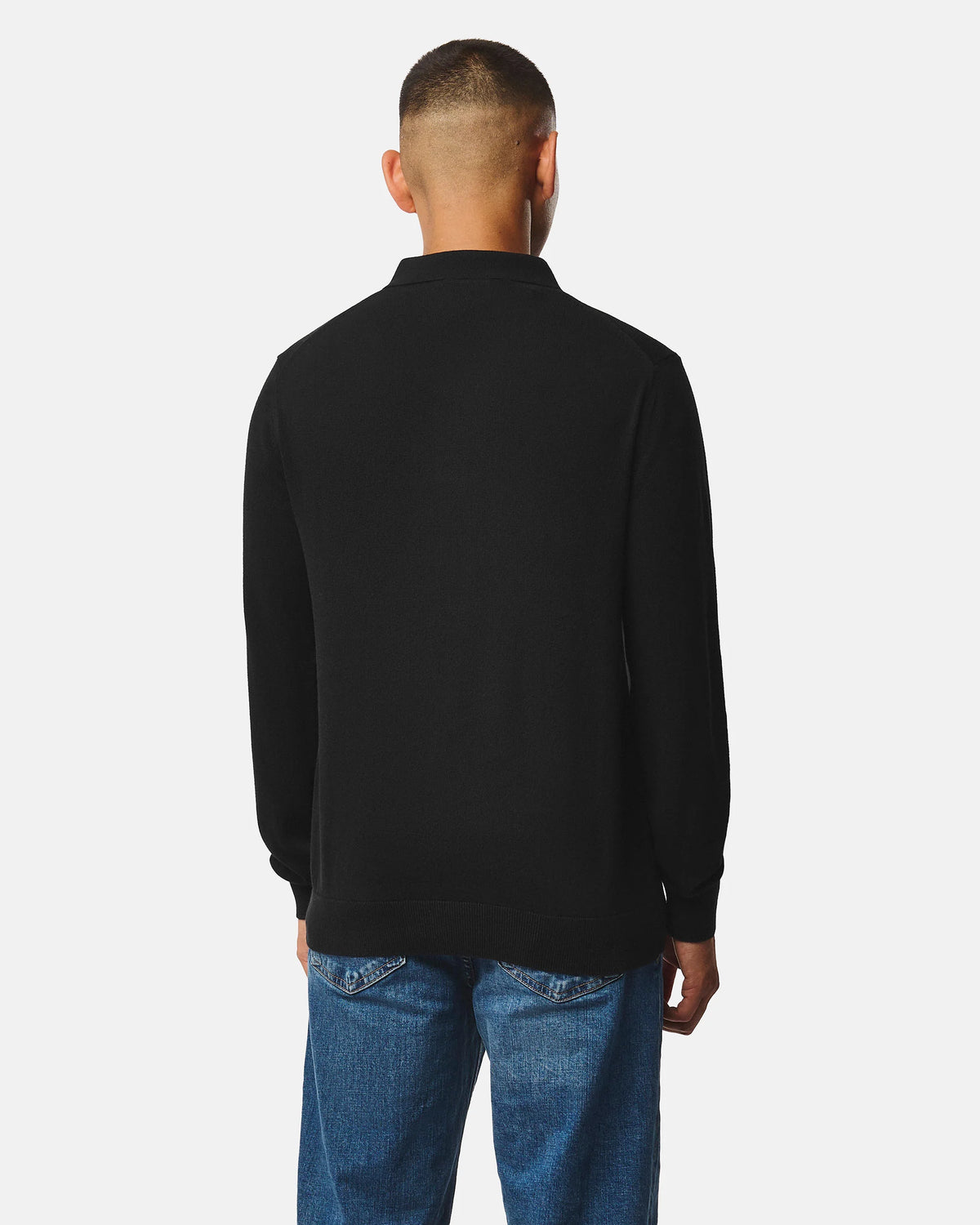 Weekend Offender McNamara long sleeve polo black
