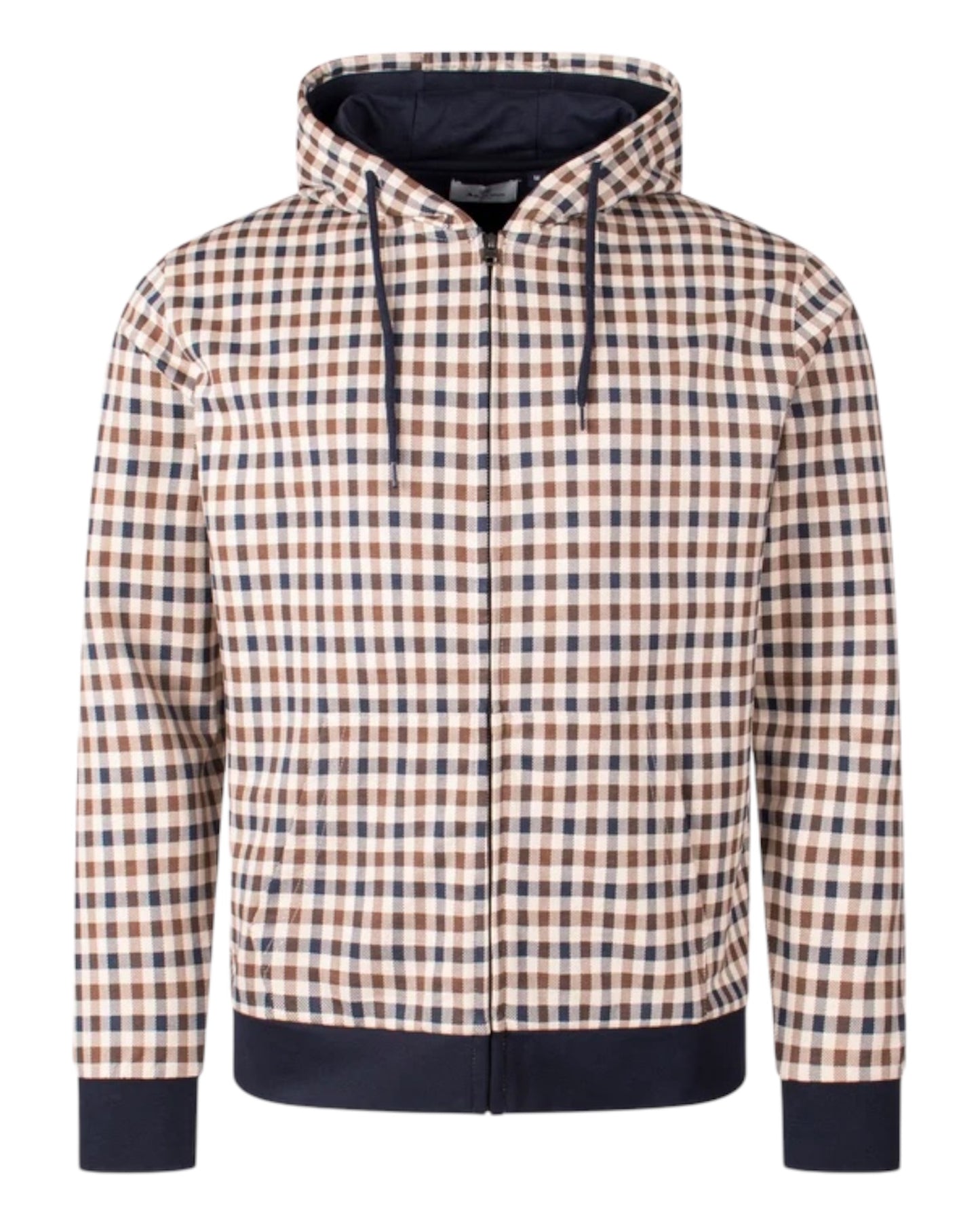AQUASCUTUM ICONIC FULL ZIP HOODIE CLUB CHECK