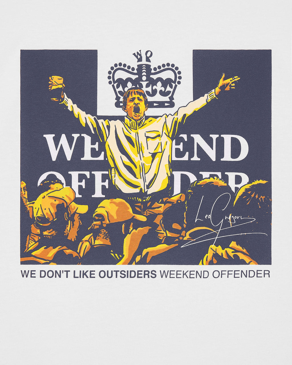 Weekend Offender Leo Gregory white