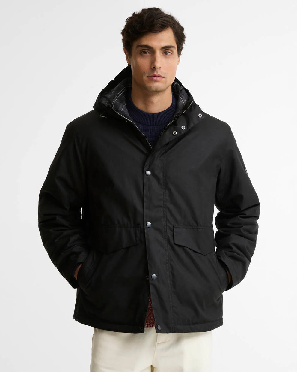 Barbour International Everrett wax jacket black