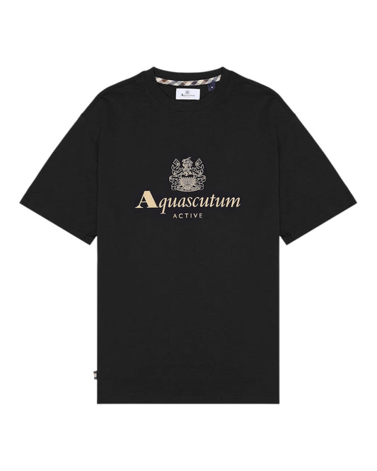 Aquascutum Big Logo T-shirt Black
