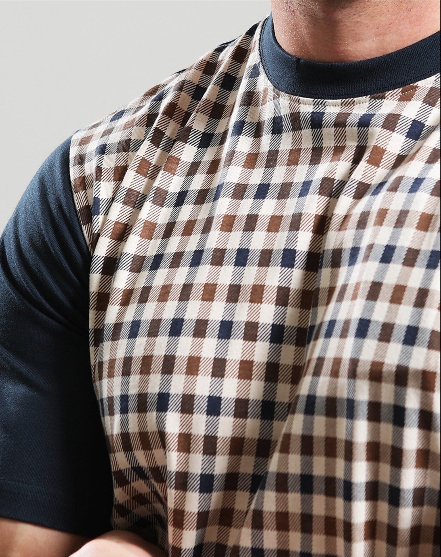 AQUASCUTUM ICONIC FRONT T-SHIRT NAVY