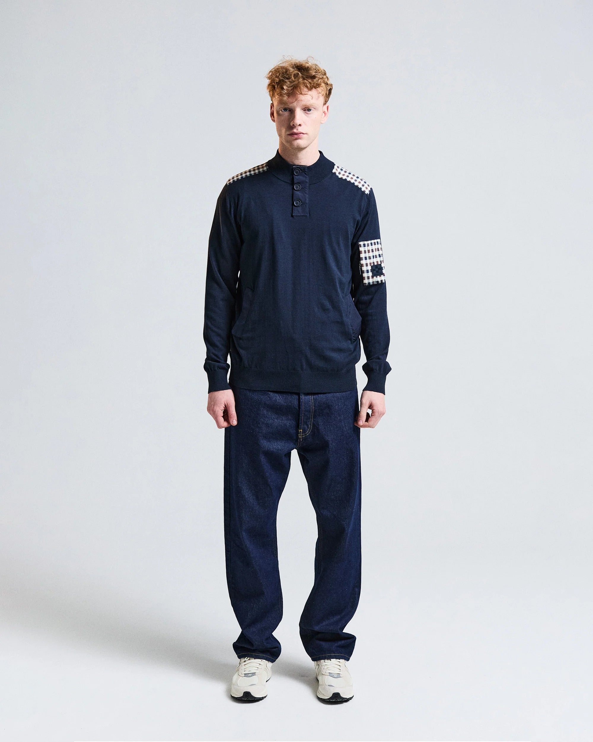Aquascutum Lamina pocket mock neck navy