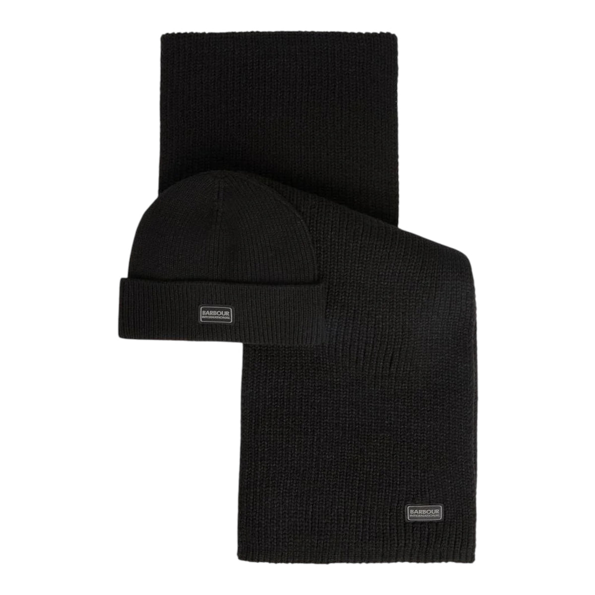 Barbour International Sweeper beanie & scarf black