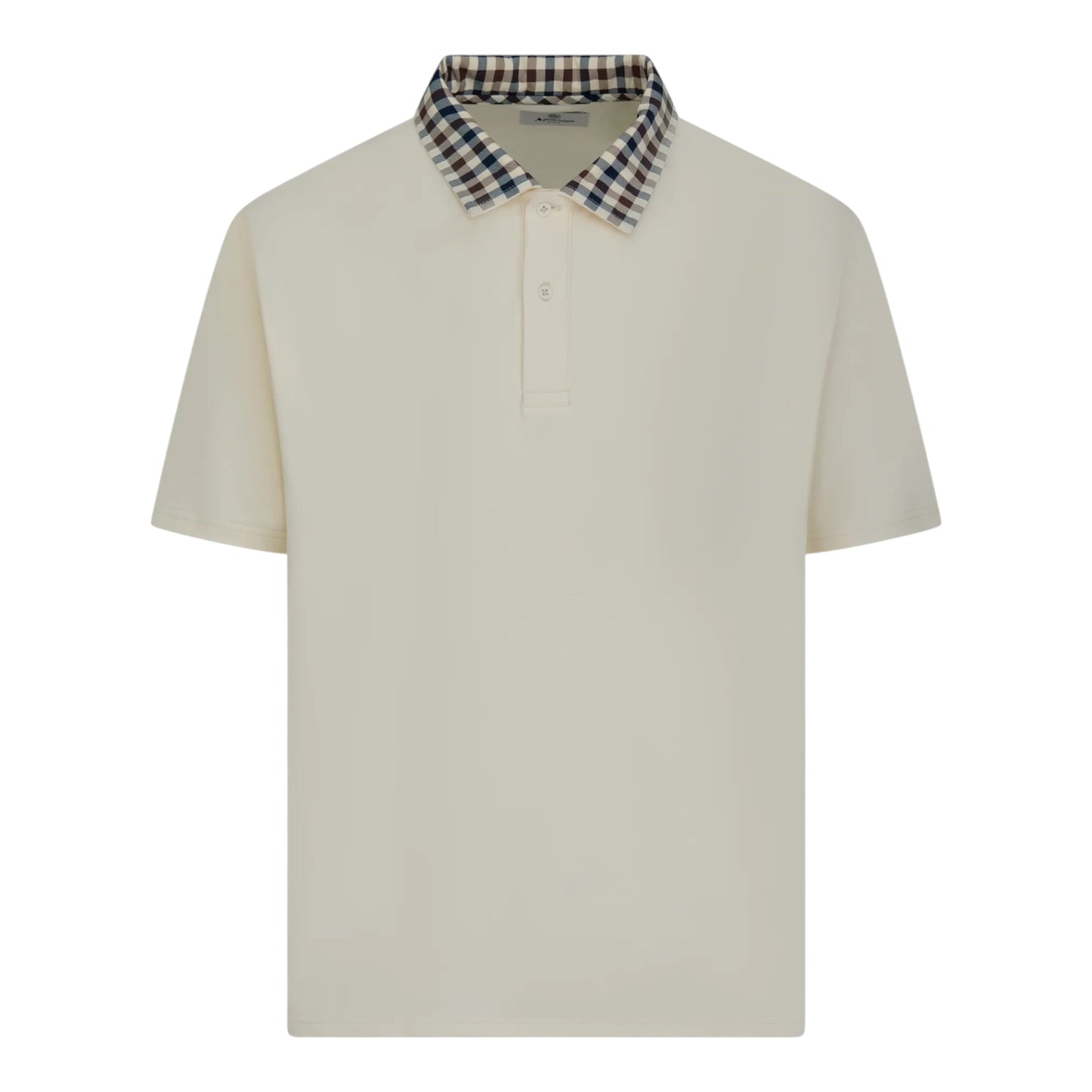 Aquascutum Club check collar polo white